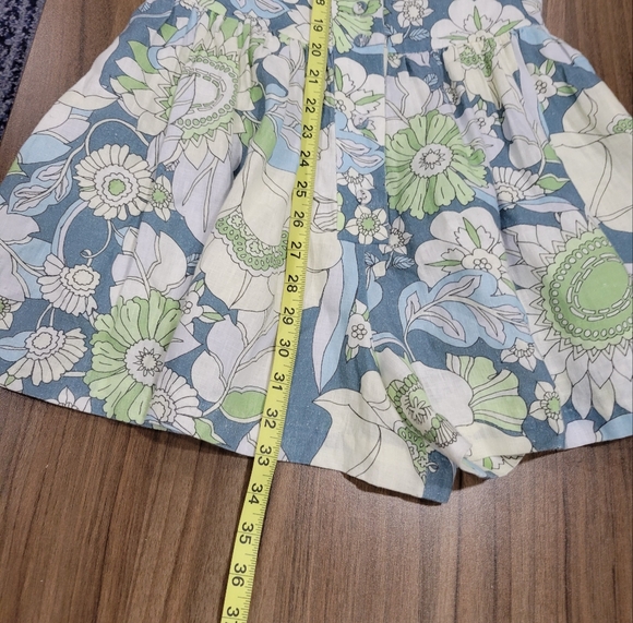 Guess 100% Linen All Over Floral Long Puffed Sleeves Shorts Romper Size S Summer - Picture 6 of 12